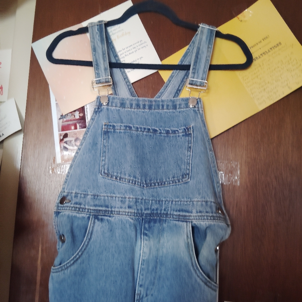 WE WORE WHAT Light Wash Denim Overalls - Small - Picture 7 of 12